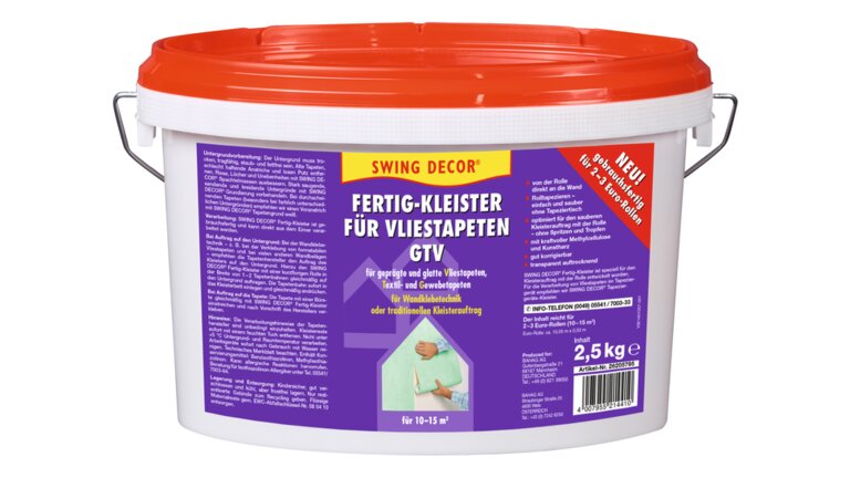 Swing Decor Vliestapeten-Kleister GTV, im weißen Eimer mit rotem Deckel